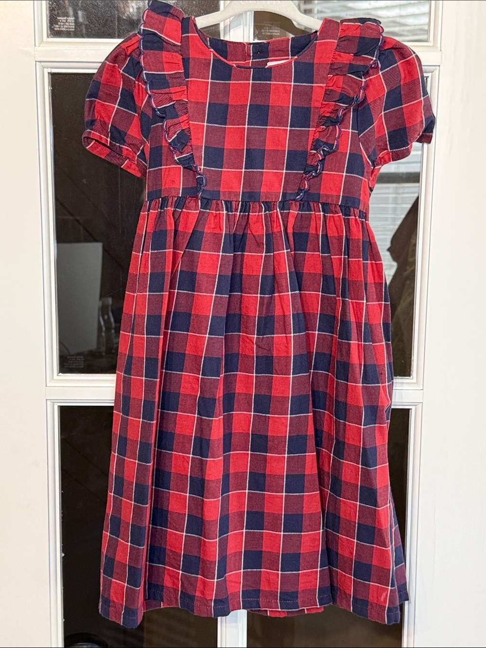 EDGEHILL COLLECTION Classic Red & Navy Plaid Ruffle-Trim Dress Size 4T